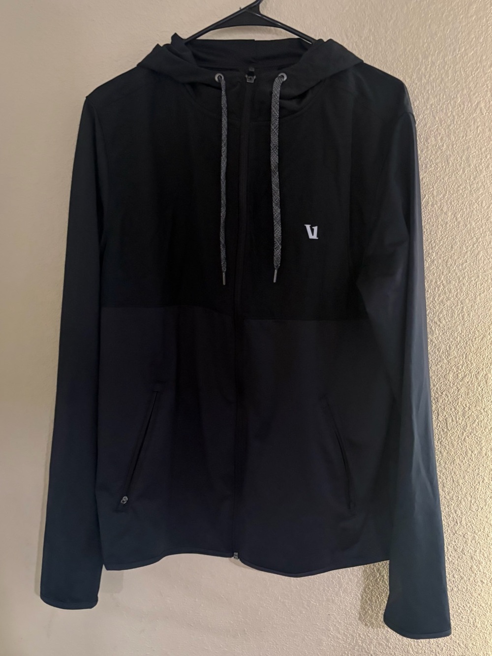 Vuori Black Hooded Windbreaker Jacket